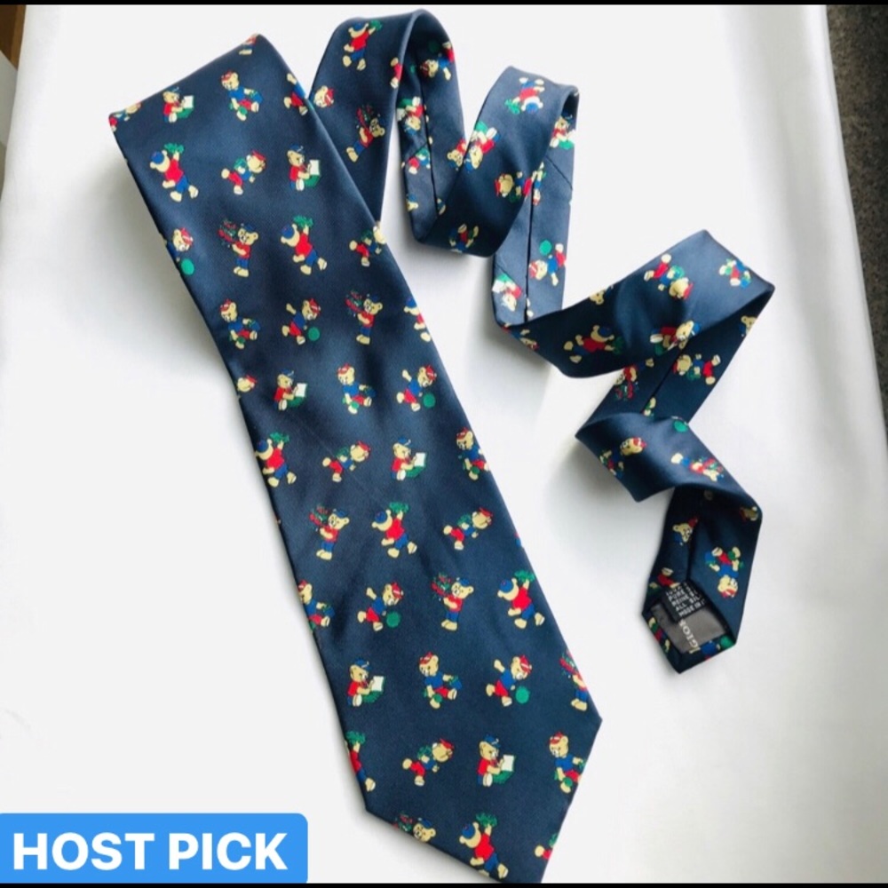 Giorgio Redaelli 100% Italian silk Teddy Bear Christmas tie